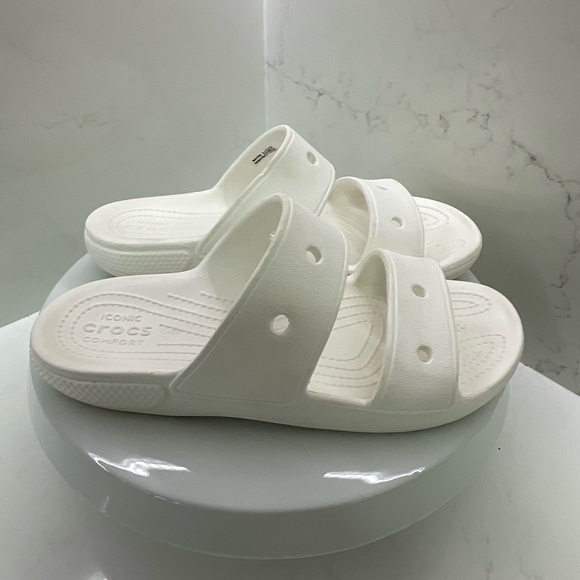 Crocs Classic Sandal White Unisex Slip On Size Men 6/ Women 8 - Picture 4 of 7
